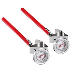Itopfox 2 Pack Instant Read Pocket Thermometer for Coffee, Chocolate, Milk Foam, Food, with Clip, Easy to Use and Clean, Stainless Steel - 1 of 4