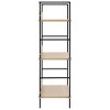 vidaXL Versatile 3-Layer Bookshelf - Space-Saving Design with Sturdy Steel Structure and Easy Assembly - Engineered Wood Construct in Oak/Black - 4 of 4