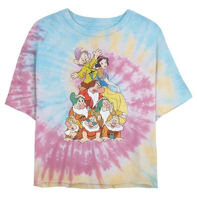 Juniors Womens Snow White and the Seven Dwarves Best Friends PileCrop T-Shirt