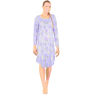 JEFFRICO Womens Long Sleeve Nightgowns Sleepwear Soft Pajama Dress Nightshirts