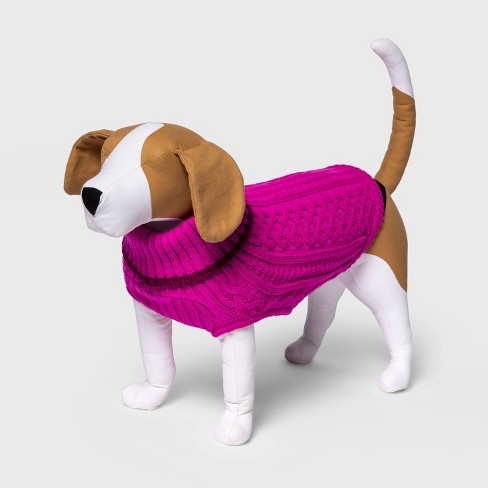 Tipped Cable Knit Turtleneck Dog Sweater - M - Berry - & Barkley™ : Target