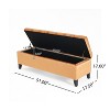 CAVINAS Modern Storage Ottoman Bench with Diamond Stitching,Versatile Footstool with Storage,End of Bed Bench for Living Room,Bedroom,Orange - 3 of 4