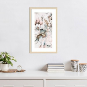 Amanti Art Watercolour Pink Florals I by Alex Black Wood Framed Wall Art Print - 1 of 4