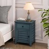 AENKYO Traditional Cottage Style Nightstand with Storage Drawer, Shaker Door End Table Distressed Finish for Bedroom - Vintage Green - 3 of 4