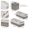 Sorbus Paper Rope Bathroom Baskets & Tissue Holder Set Lined Storage Set for Organizing - Store Washcloths, Hand Towels, Skincare (Gray) - image 3 of 4