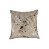 HomeRoots Set of Two 18" Natural and Gold Chevron Cowhide Throw Pillows with Glitter - 4 of 4