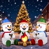 Joyfy 6 FT Long Christmas Inflatable Decoration, 3 Pack Snowman with Campfire Inflatable with LED for Xmas Party Indoor Outdoor Garden Lawn Decoration - 4 of 4