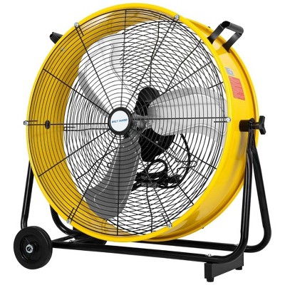 BILT HARD 24" 8100 CFM High Velocity Industrial Drum Fan 3-Speed Yellow Shop Fan for Garage, Warehouse, Workshops, Factory and Basement, UL Listed