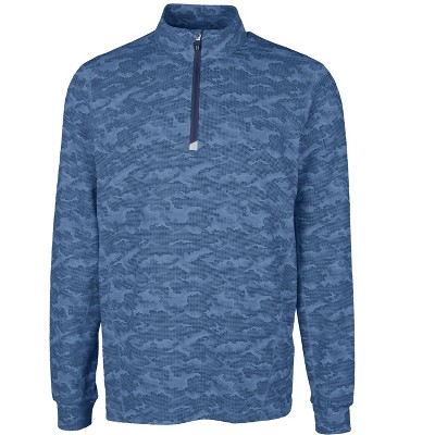 Cutter & Buck Traverse Camo Print Stretch Quarter Zip Mens Pullover Jacket