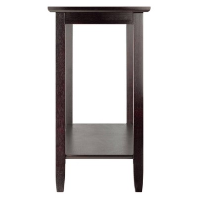 Winsome Genoa Espresso Rectangular Console Table with Glass Top and Shelf