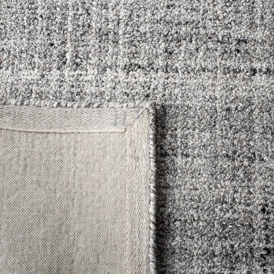 Grey and Black Abstract Hand-Tufted Wool Area Rug