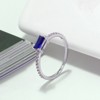 Engagement Ring for Women Emerald Cut Blue Cz Sterling Silver Ginger Lyne Collection - 4 of 4