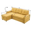 Hyleory 3 - Piece 82.2'' Velvet Upholstered Sectional Sofa Bed, Sleeper Sofa Bed - 2 of 4
