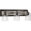 Progress Lighting Briarwood 3-Light Bath Vanity in Graphite with Clear Glass Shades - 3 of 4