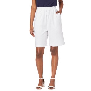 Jessica London Women's Plus Size Linen Short - 1 of 4