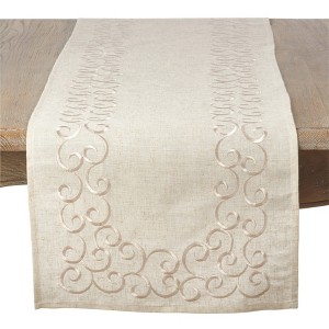 Saro Lifestyle Runner With Embroidered Border Design - 1 of 4