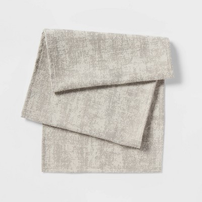 14" x 108" Jacquard Luxe Cotton/Polyester Table Runner Gray - Threshold™: Luxury Abstract Rectangle Decor