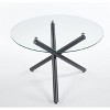 NicBex Space Saving Round Glass Dining Table with Cross Metal Legs,Modern Kitchen Table Bar Table,Dining Room Furniture - 3 of 4