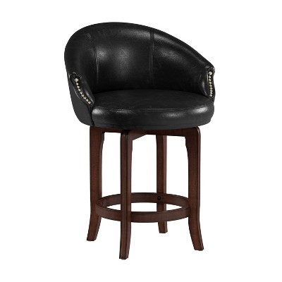 25" Dartford Swivel Counter Height Barstool Brown/Black - Hillsdale Furniture