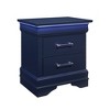 Vynxaria Transitional 2-Drawer Nightstand - Blue, LED Lighting, Spacious Drawers, Metal Hardware, Bedroom Bedside Furniture - 2 of 4