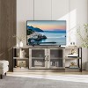 Rustic Grey Entertainment Center, 63-Inch TV Stand with Storage Cabinet and Mesh Doors for Living Room & Bedroom - 2 of 4