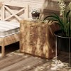 JIONJOY Rustic Burl Wood Nightstand - Farmhouse 3-Drawer Dresser with Gold Metal Handles - 4 of 4