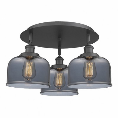Bell - 3 Light Flush Mount In Art Deco Style-9.25 Inches Tall and 19.75 Inches Wide