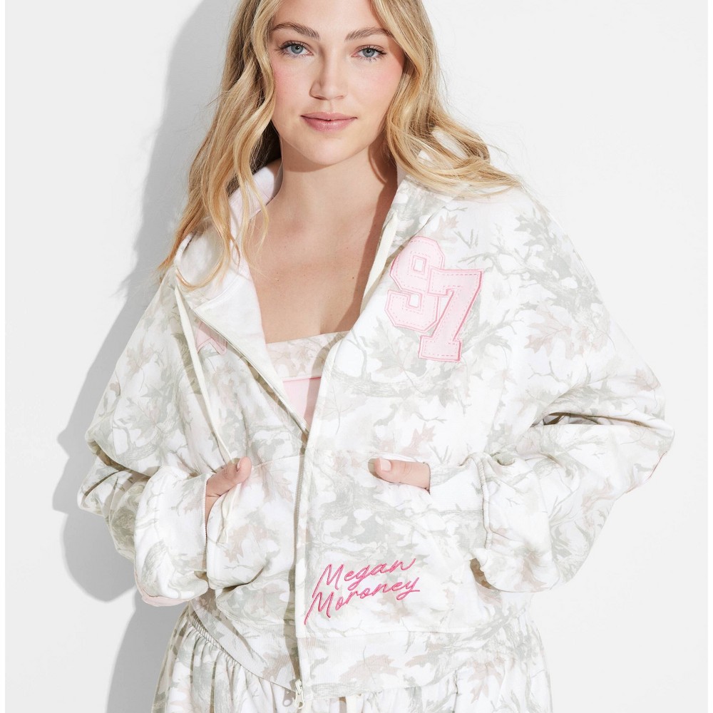 Women's 97 Graphic Zip-Up Hooded Sweatshirt - Beige Camo 1X