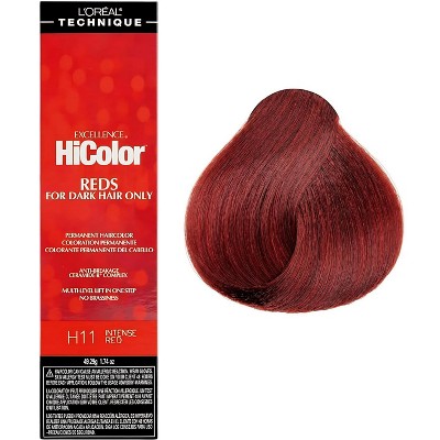 L'oreal Tecnique HiColor Reds for Dark Hair Only (#H11 INTENSE RED) Loreal HighColor Permanent Dye High Color