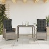 vidaXL Garden Dining Set Grey PE rattan Standard Removable Covers - 2 of 4