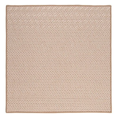 Colonial Mills Outdoor Houndstooth Tweed Braided Rug, Cuban Sand 5' square, Square Shape