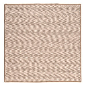 Colonial Mills Outdoor Houndstooth Tweed Braided Rug, Cuban Sand 5' square, Square Shape - 1 of 3