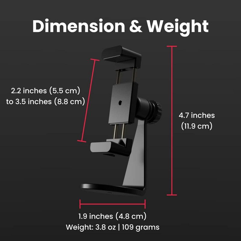 Pivo Smart Mount Adjustable 360° Vertical and Horizontal Smartphone Aluminum Holder Stand, 3 of 5