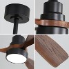 DOMETOUR 48 Inch Modern Ceiling Fan With Lights 3 Wood Fan Blade Noiseless Reversible, with Remote Control - 3 of 4