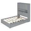 KIGFTSOD Full Size Wooden Platform Bed with USB, Storage Headboard and Drawers - 3 of 4