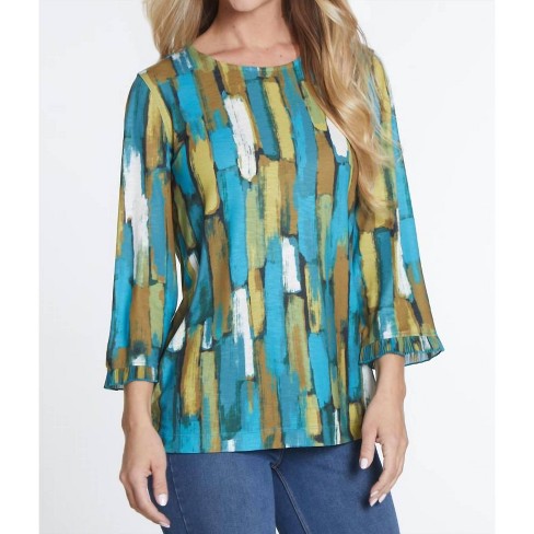 Women's Pleated Flounce Sleeve Top - Multiples - image 1 of 4