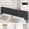 Whizmax Queen Size Bed Frame with Headboard and Type-C&USB Ports,Adjustable Linen Upholstered Platform with Wooden Slats Support,No Box Spring Needed - 3 of 4