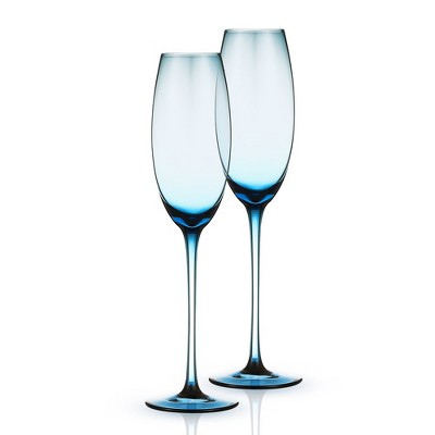 Joyjolt Elle Fluted Cylinder Champagne Glass - 6 Oz Long Stem Champagne  Glasses - Set Of 2 : Target