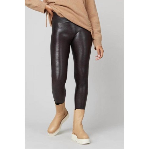 Women s Faux Leather Croc Shine Legging Spanx Target
