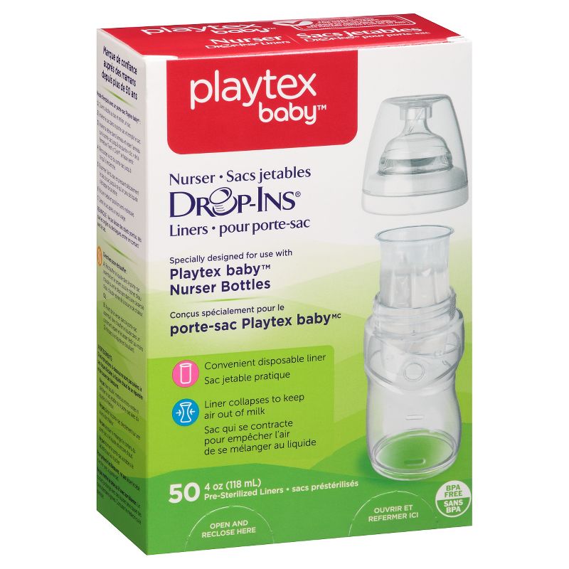 Playtex Baby Drop-Ins Liners For Playtex Baby Nurser Bottles 4oz - 50ct, 4 of 8