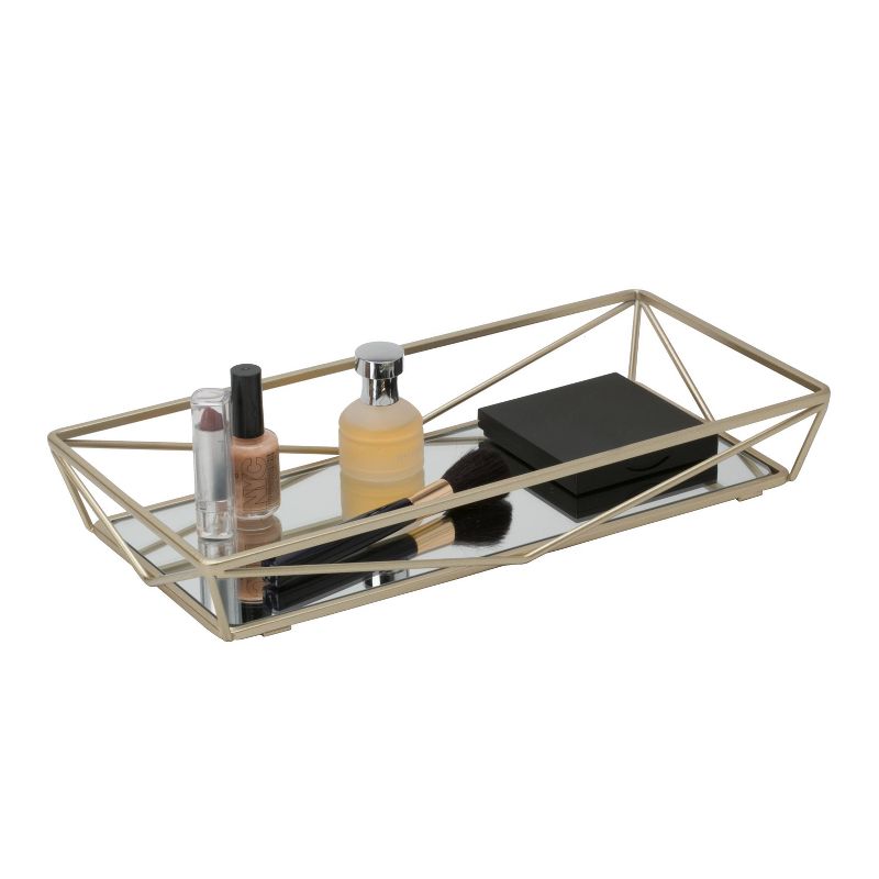 Geometric Mirrored Vanity Tray Gold - Home Details, 3 of 10