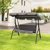 Tangkula 3-Person Swing Chair Porch Swing Seat w/ Adjustable Canopy Removable Cushion - 2 of 4