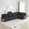102.75" L-Shaped Modular Sectional Sofa, Modern Corduroy 5-Seater with Storage, Cup Holders & Convertible Design for Living Room, Bedroom, Lounge - 3 of 4