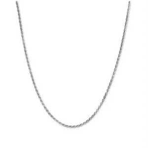 Rope Chain Womens Mens 24 Inch Sterling Silver 1mm Width Ginger Lyne Collection - 1 of 4