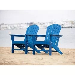 Hampton 2pk Poly Outdoor Patio Adirondack Chair - Navy - LuXeo