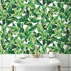 RoomMates Palm Leaf Peel & Stick Wallpaper Green/White: Removable Vinyl, Modern Botanical, Self-Adhesive, 28.2 Sq Ft Coverage - 2 of 4