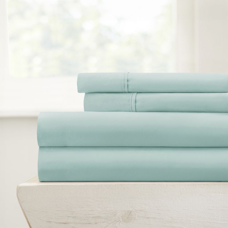 4 Piece Bed Sheet Set Solid Double Brushed Microfiber, Ultra Soft, Easy Care - Becky Cameron, 3 of 13