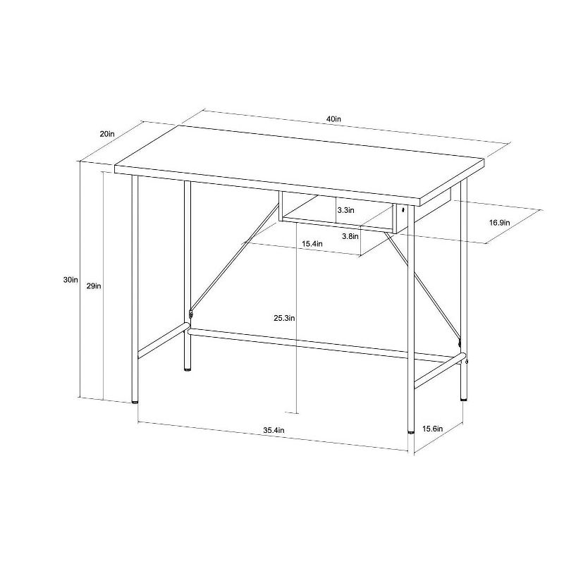 Wood and Metal Writing Desk with Storage - Room Essentials™, 5 of 15