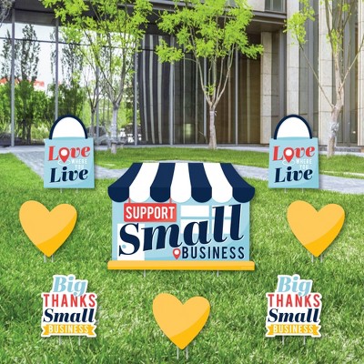 Big Dot of Happiness Support Small Business - Yard Sign and Outdoor Lawn Decorations - Thank You Yard Signs - Set of 8