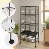 Bird Cage, 69" Metal Multi-Tier Flight Aviary on Caster Wheels, Lower ...